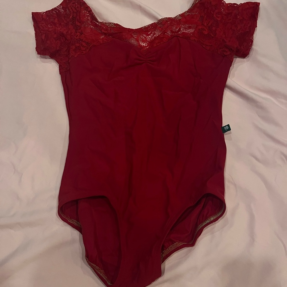 Luckyleo red ballet leotard size adult large